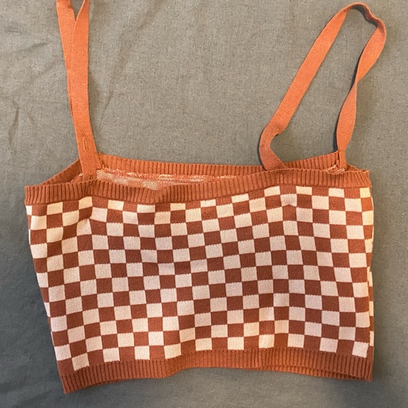 12th Tribe Checkered Crop Top - Picture 2 of 4